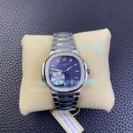 PF Factory Replica Patek Philippe Nautilus Automatic Ladies Watch 7018 Blue Dial Diamond Bezel